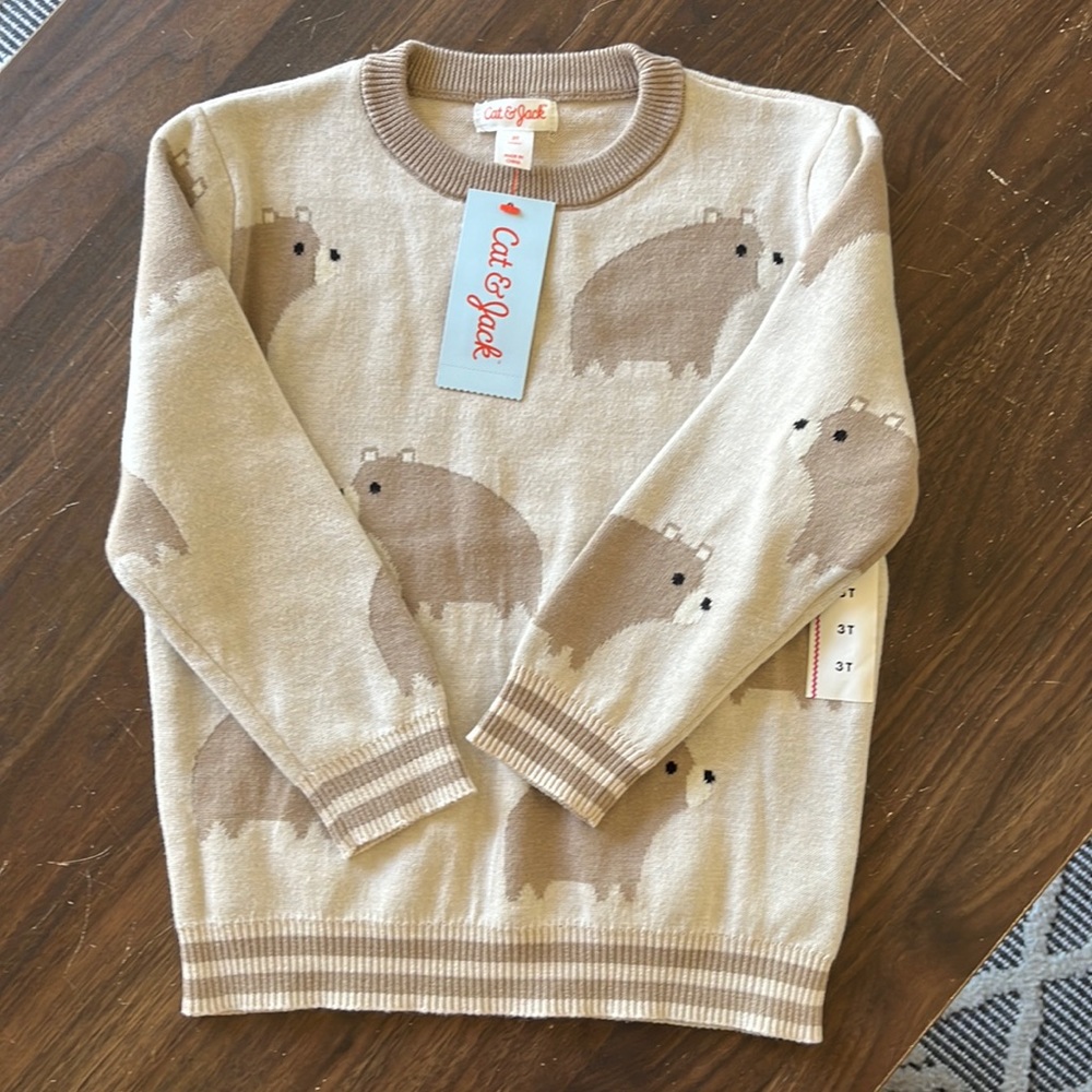 Cat & Jack Bear Sweater - 3T